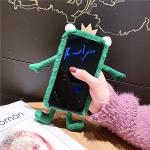 iPhone系列卡通青蛙毛绒苹果手机壳